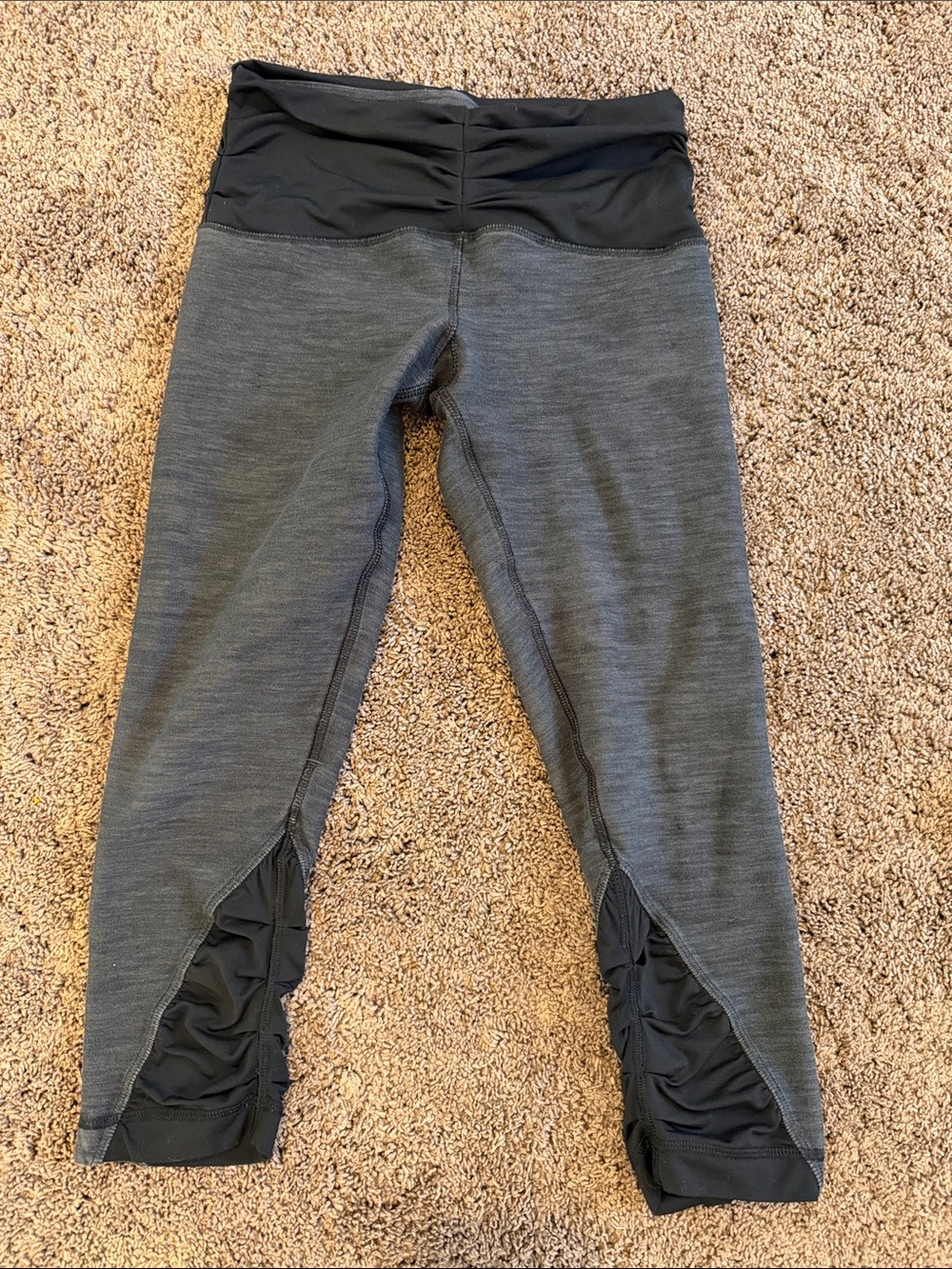 lululemon athletica Gray and Black Capri Leggings